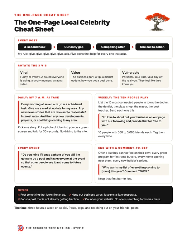 Preview of The One-Page Local Celebrity Cheat Sheet